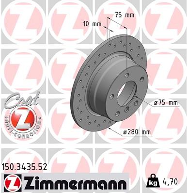 Zimmermann 150.3435.52 Brake Disc for BMW