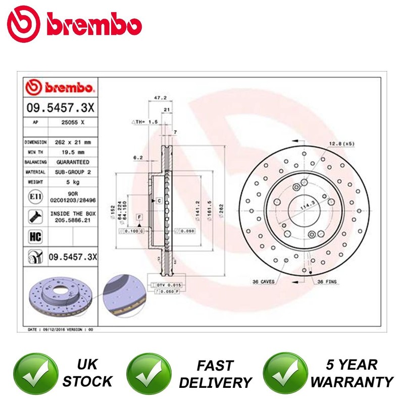 Brake Discs Front Brembo Fits Honda Civic 2000-2012 + Other Models #2