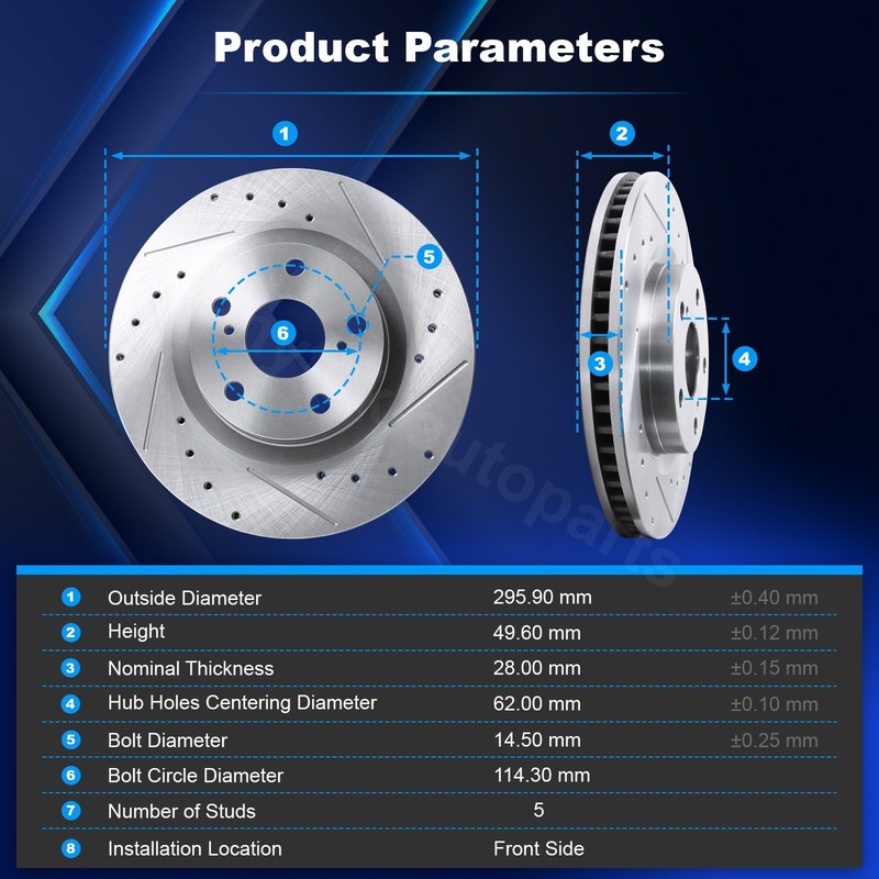 Front & Rear Disc Rotors Ceramic Brake Pads for 2007-2012 Lexus ES350 Toyota gallery
