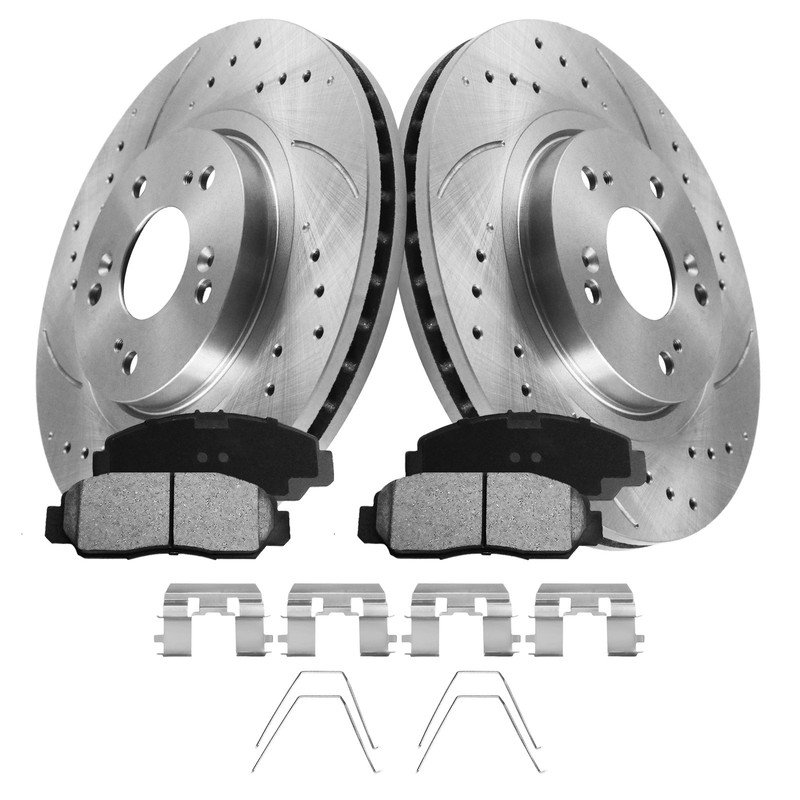 255MM Front Brake Rotors & Ceramic Pads Kit for 2010-2015 Toyota Prius L4 1.8L gallery