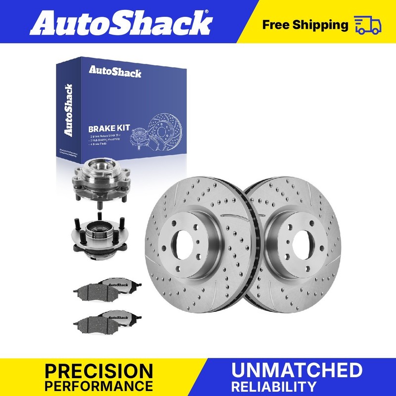Front Drilled Slotted Brake Rotors Pads Hubs for Nissan, Murano 2011-2014