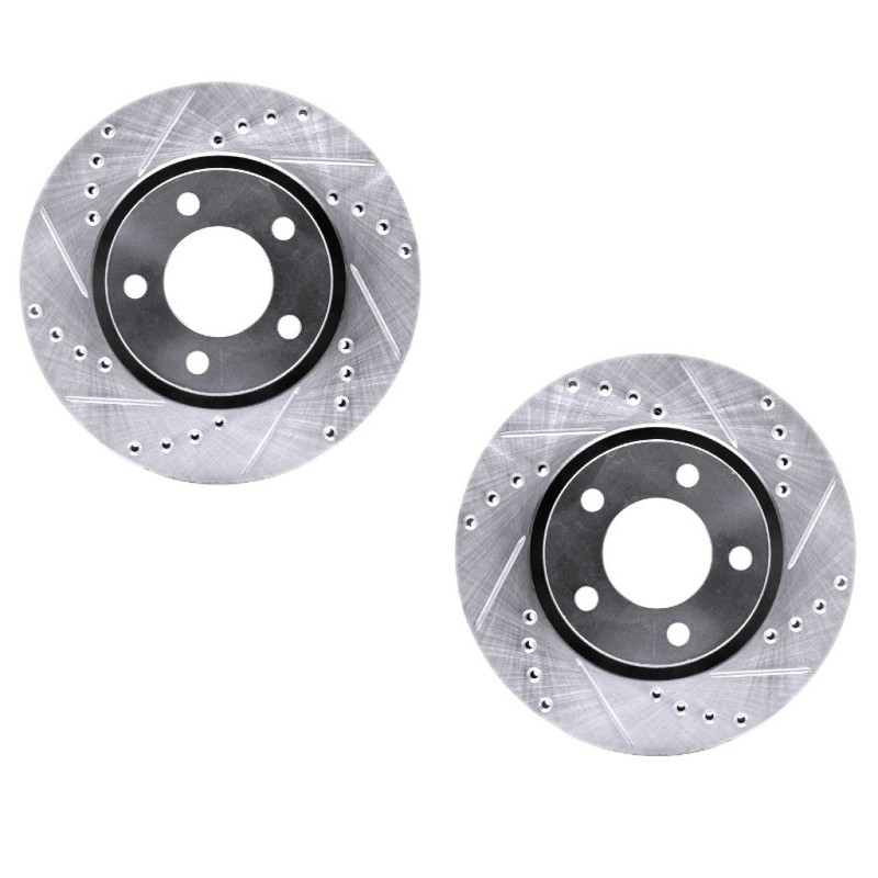 For Chrysler Voyager 2001-2003 Rotor Set | Drilled and Slotted | With Brake Pads gallery