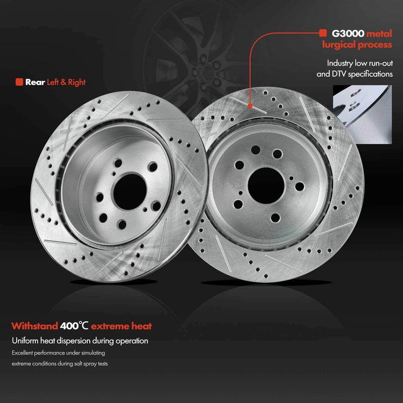 2x Rear Drilled Brake Rotors for Lexus IS250 2010-2015 IS350 06-15 GS350 GS450h gallery