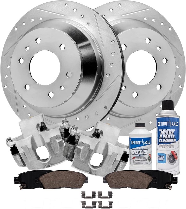 Rear Brake Pads Calipers Rotors for 2002-2009 Chevrolet Trailblazer