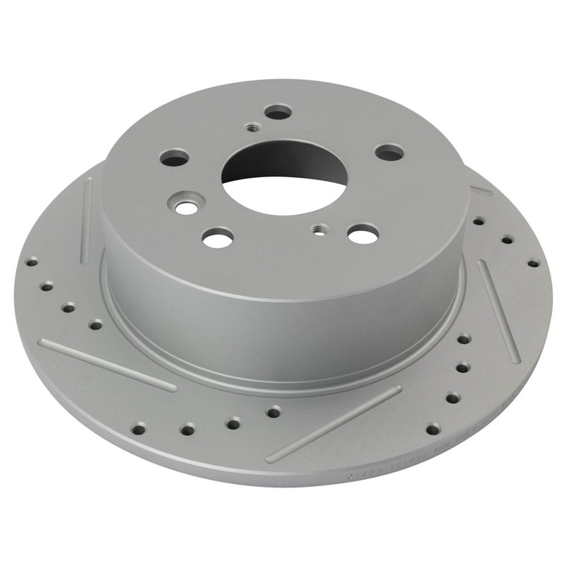 TRQ Performance Drilled Slotted Rear Coated Brake Rotor Pair Set for Lexus gallery