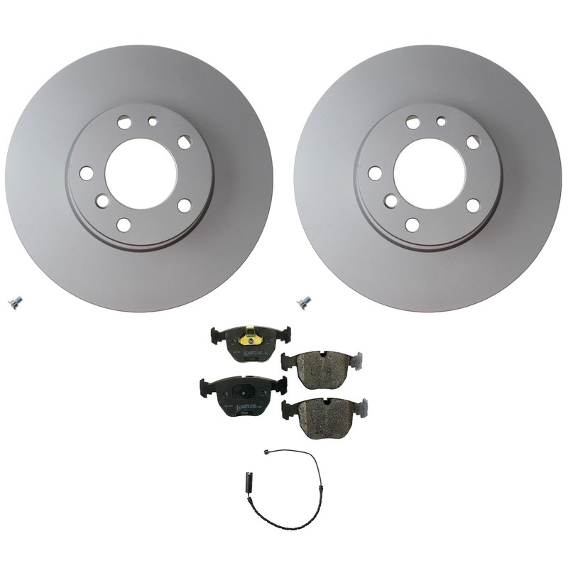 Hella Front Rotors Low-Met Disc Brake Pad Kit For BMW E38 740i 740iL Base 95-01