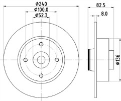 Stark LBR739S Rear Brake Disc Single [ Mintex MDC1762 ]