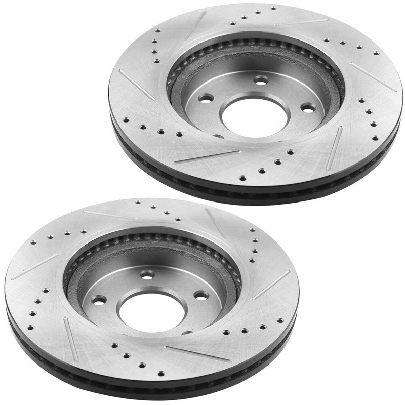 Front Rear Drilled Disc Rotors Ceramic Brake Pads for 2003 - 2007 Honda Accord gallery