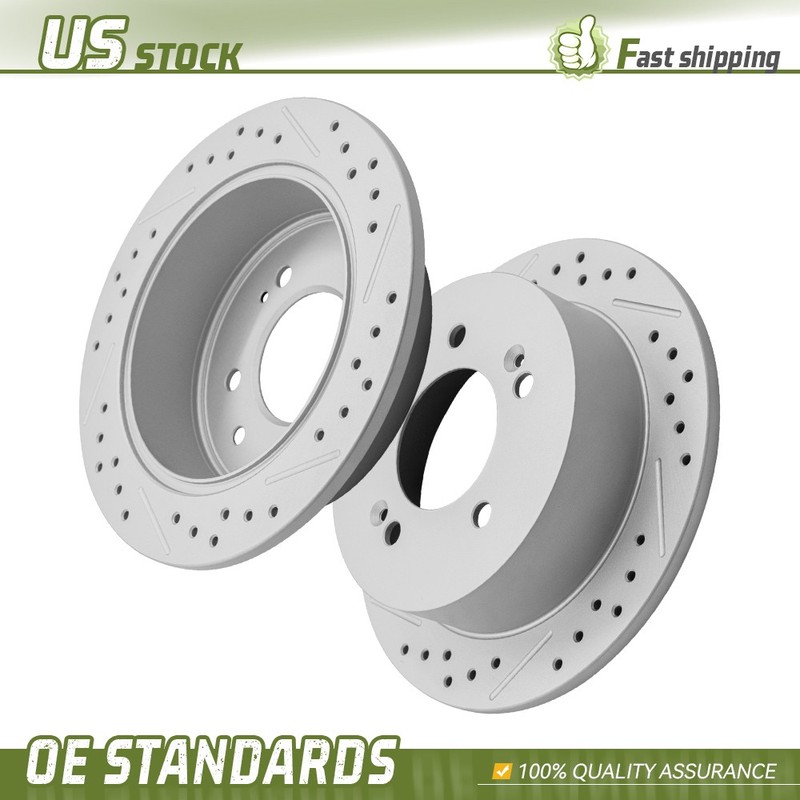 262mm Rear Drilled Disc Brake Rotors Set for 2007 – 2010 Hyundai Elantra