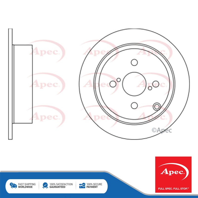 Fits Toyota Corolla 1998-2008 1.4 1.6 1x Brake Disc Rear Apec 4243102070
