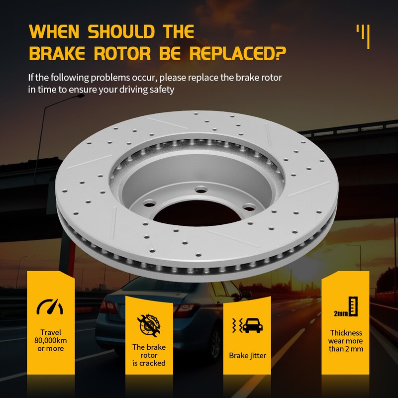 345mm Front & 315mm Rear Drilled Disc Rotors for Buick Enclave Cadillac XT6 XT5 gallery