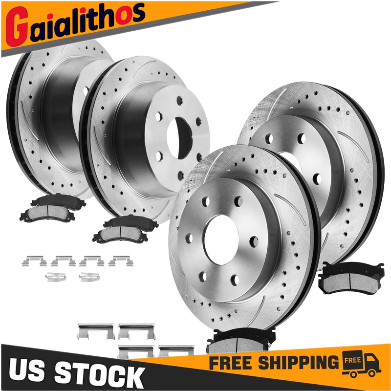 Front Rear Disc Rotors Brake Pads Kit for Chevy GMC Silverado Yukon Sierra 1500