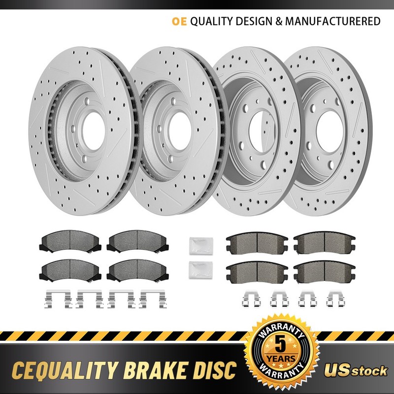 Front Rear Drilled Rotors Brake Pads for 2006 – 2010 Chevy Impala Monte Carlo