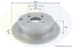 Coated Brake Disc Rear Axle To Fit Toyota Corolla 97->08, Matrix 02->04, Vios/So