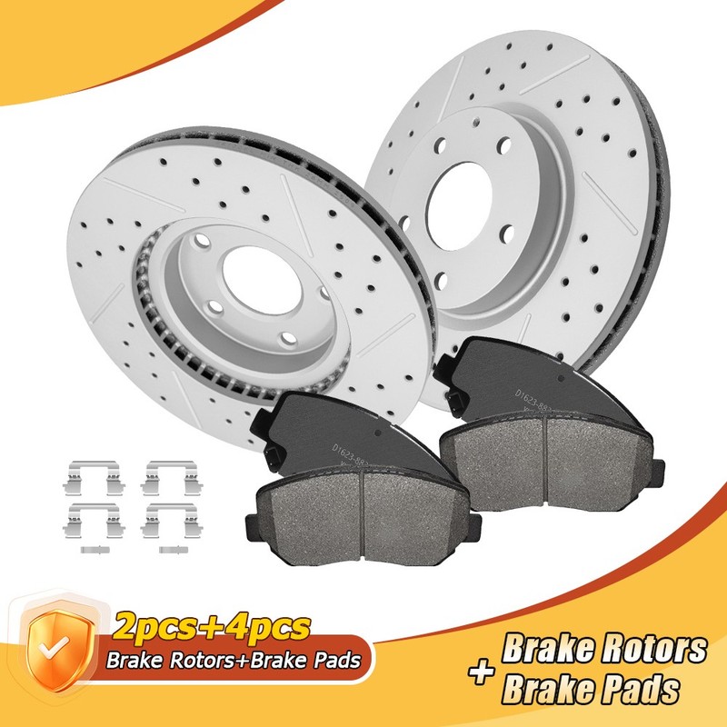 297mm Front Drilled Brake Rotors & Ceramic Pads For 2013 2014-2017 Mazda CX-5