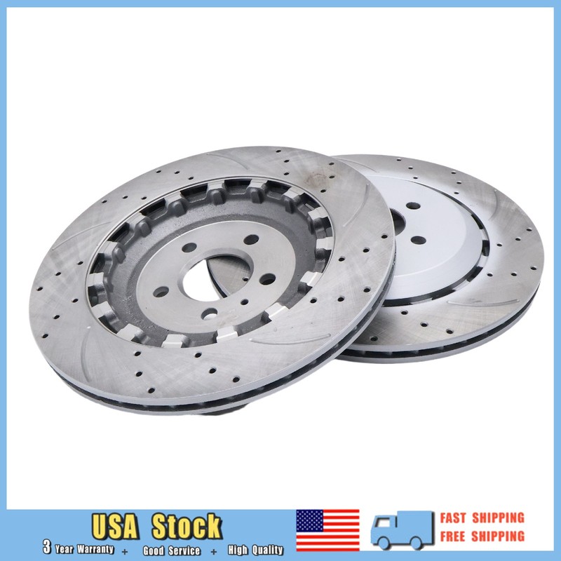 Rear Disc Brake Rotors Left＆Right 4G8615601E Fits Audi RS7 2014-2018 4.0L V8 gallery