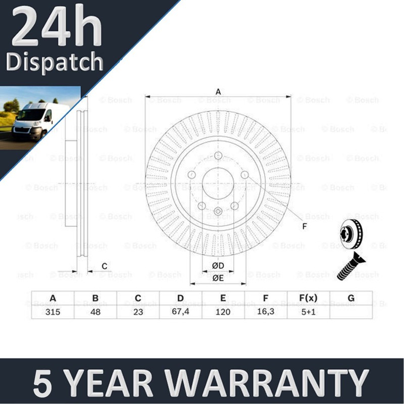 Fits Vauxhall Insignia 2008-2017 + Other Models PV Rear Brake Disc #2