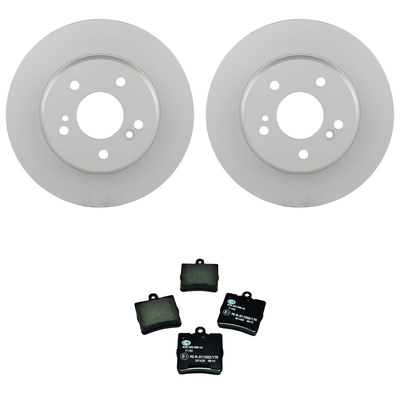Bosch QuietCast Rear Rotors Hella Low-Met Disc Brake Pad Kit For Crossfire 04-08