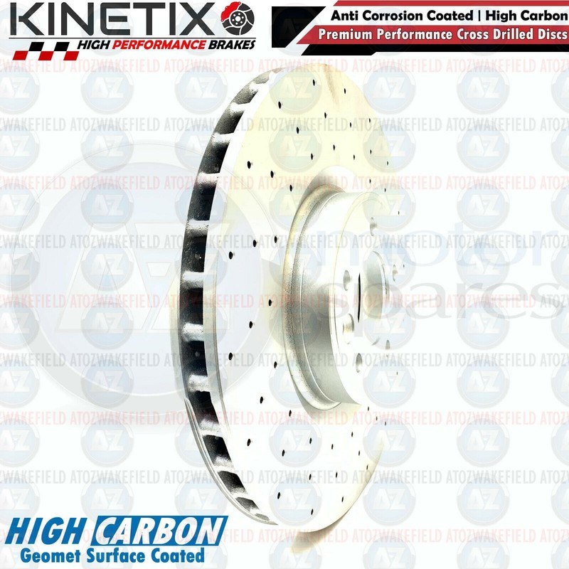 FOR LAND ROVER DEFENDER 2.0 P300 Si4 FRONT DRILLED KINETIX BRAKE DISCS 380mm gallery