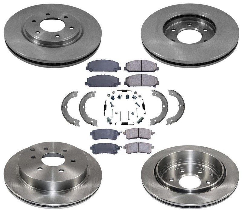 FRONT & REAR Brake Disc Rotors Ceramic Pads 2014-2021 for Infiniti QX80 8Pc