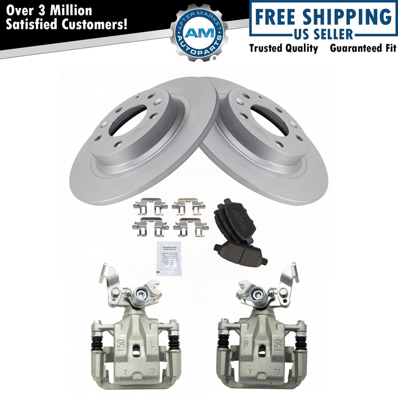 Rear Ceramic Brake Pad Coated Rotor & Caliper Kit For Ford Milan Mazda
