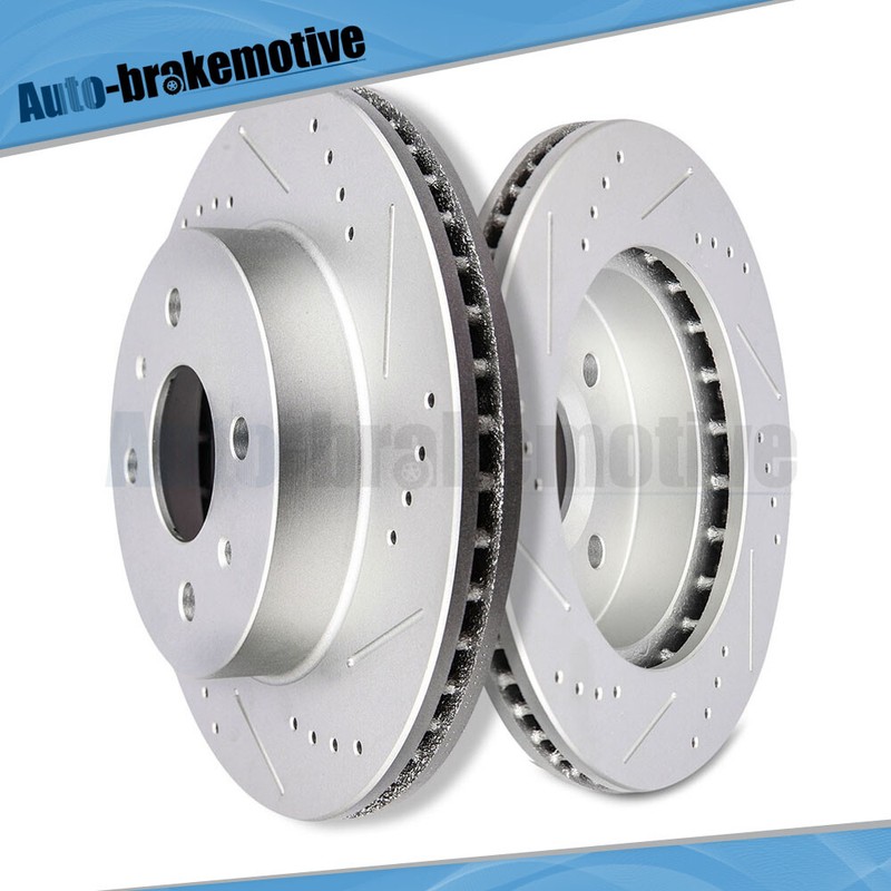 2 FRONT 250 MM BRAKE ROTORS DRILLED AND SLOTTED FIT FOR 93 -02 SATURN SW SC SL gallery