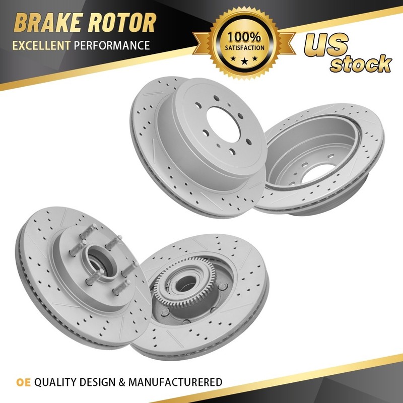 RWD Front Rear DRILLED Rotor for 2004-2008 Ford F-150 Lobo Lincoln Mark LT 6-LUG