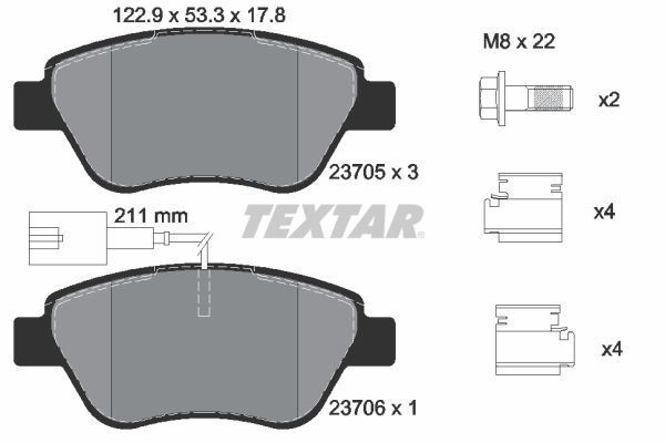 TEXTAR Brake Discs & Pads Front Braking Service Set Fits Alfa Romeo Fiat Lancia gallery