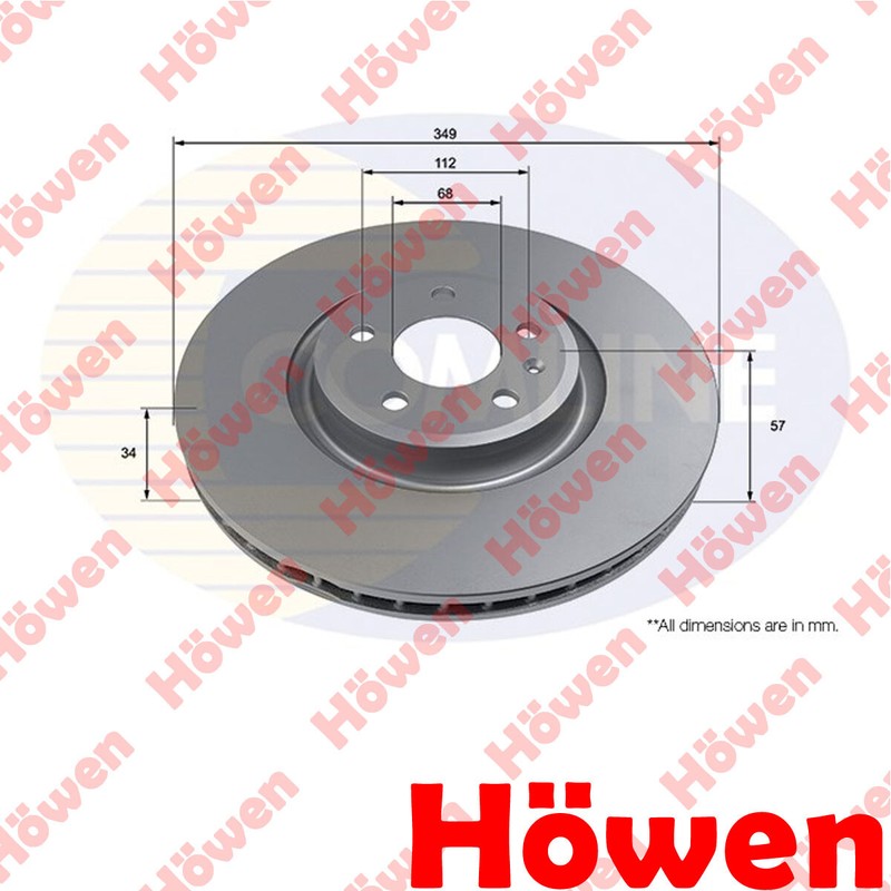 Fits Audi A4 2015- A5 2016- Q5 2016- Q7 2015- Brake Disc Front Howen