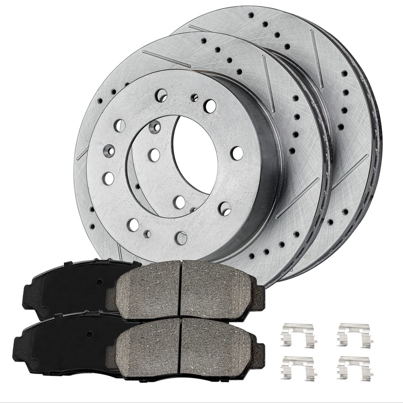 Rear Brake Kit Rotors + Ceramic Pads for GMC Sierra 3500 Classic DRW 2007
