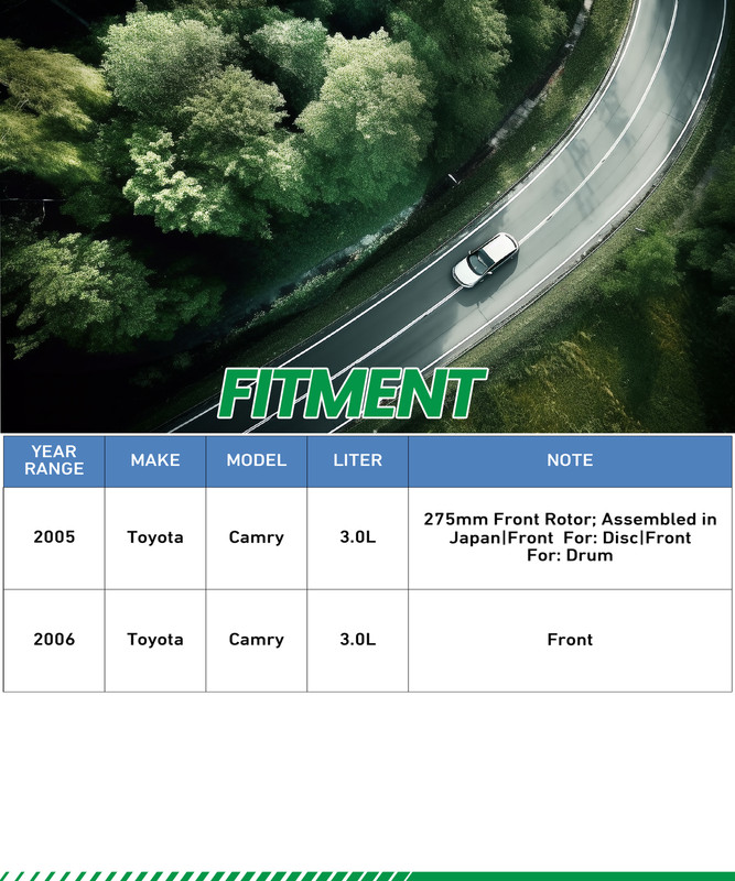 Front Disc Rotors Ceramic Brake Pads Kit for 2002 - 2004 2005 2006 Toyota Camry gallery