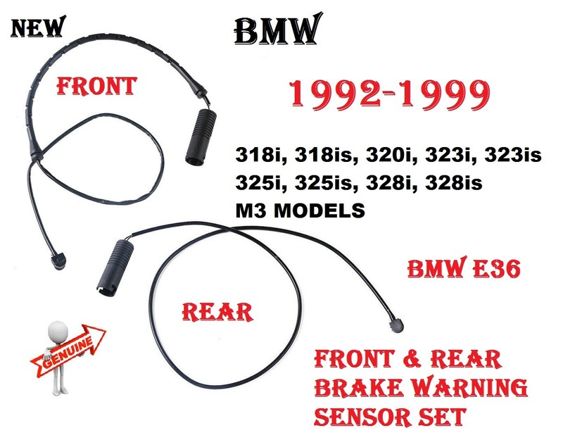 Front & Rear Brake Pad Wear Sensors For BMW E36 318 320 323 325 328 M3 GENUINE