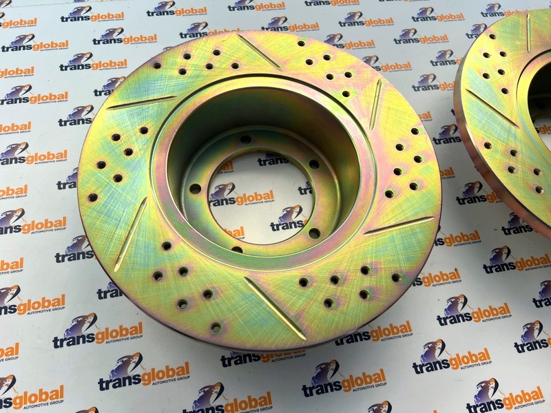 Front Cross Drill & Grooved Brake Discs x2 for Land Rover Defender LR017951 gallery