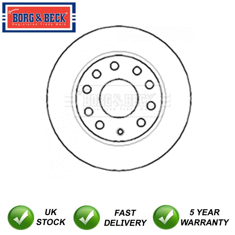 Brake Disc Rear Borg & Beck Fits Golf Scirocco A3 Octavia Yeti Leon 5Q0615601F