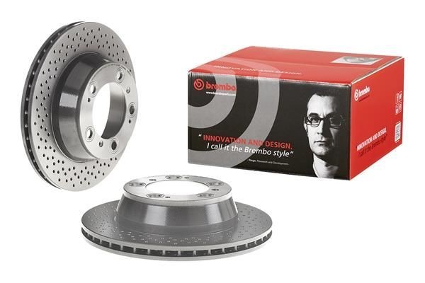 2X Brembo 09.6665.11 Rear Drilled / Vented Brake Discs Fits Porsche 911 Cayman