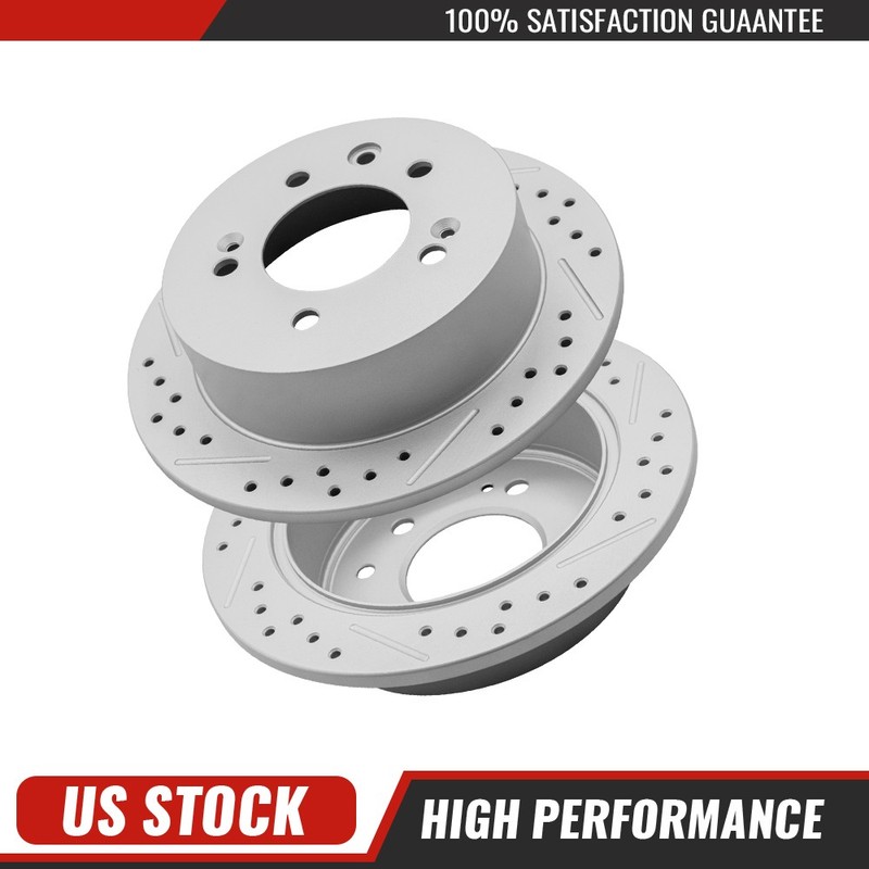 For 2007 2008 2009 2010 Hyundai Elantra Sedan Rear Drilled Brake Disc Rotors Kit
