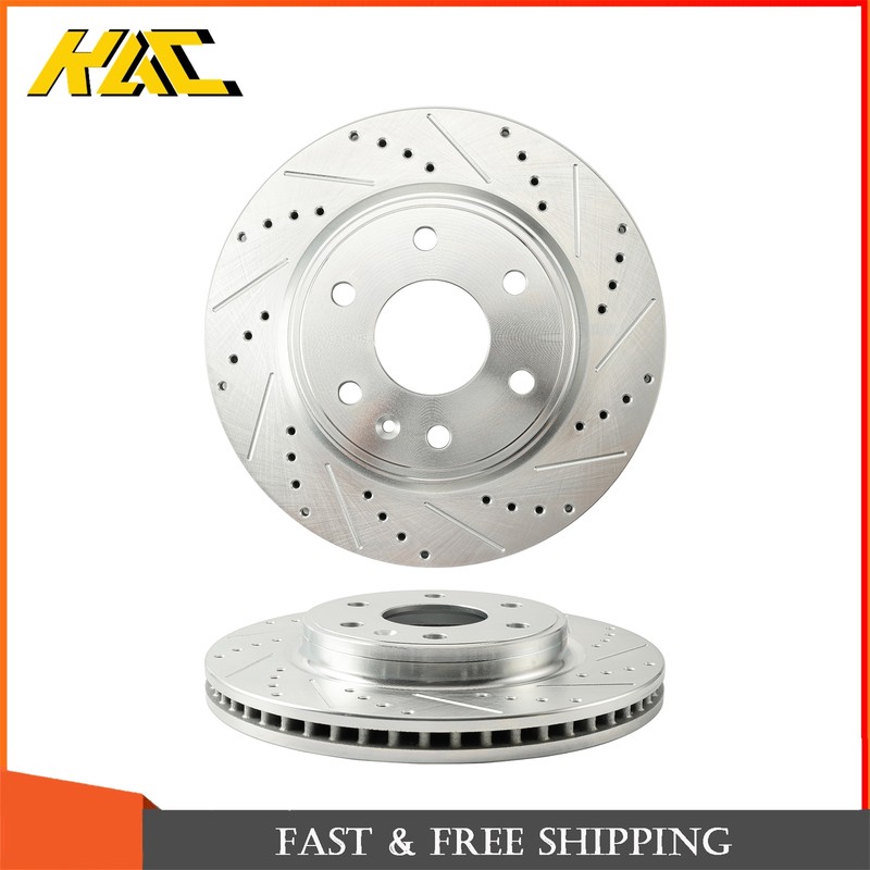 2pcs Front Drilled Brake Rotors For GMC Acadia 07-16; Buick Enclave 08-17 55150