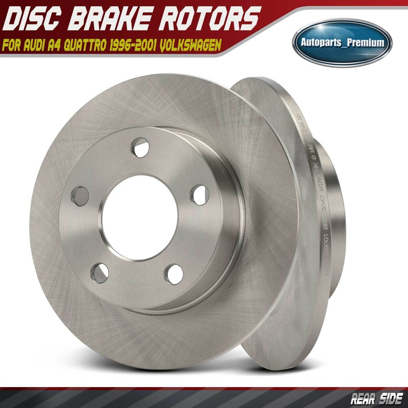 2x Rear Side Disc Brake Rotors for Audi A4 Quattro 1996-2001 Volkswagen Passat