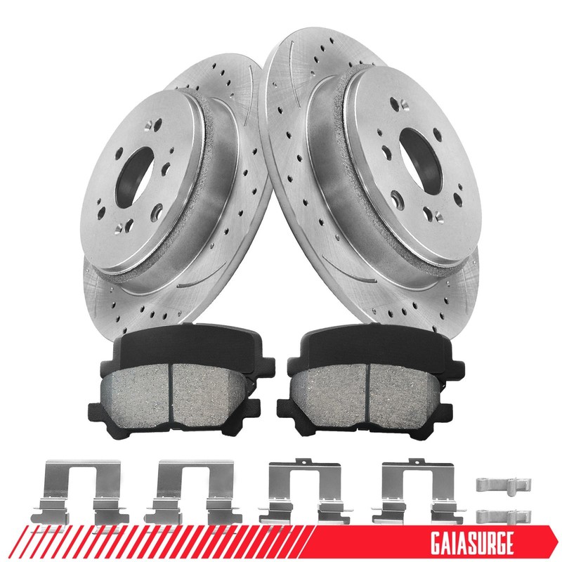 Rear 333.8mm Rotors Ceramic Brake Pads Kit for Honda Pilot Odyssey Acura MDX ZDX gallery
