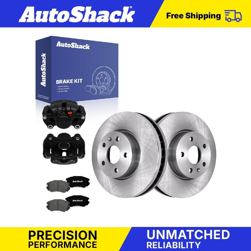 Front Brake Rotors Ceramic Pads Calipers Black for Chevrolet, Equinox 2010-2017