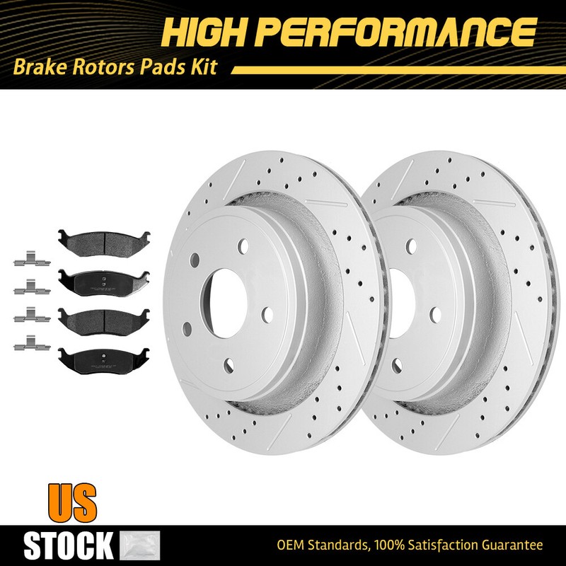352mm Rear Drilled Disc Brake Rotors Brake Pads For Aspen Dodge Ram 1500 Durango