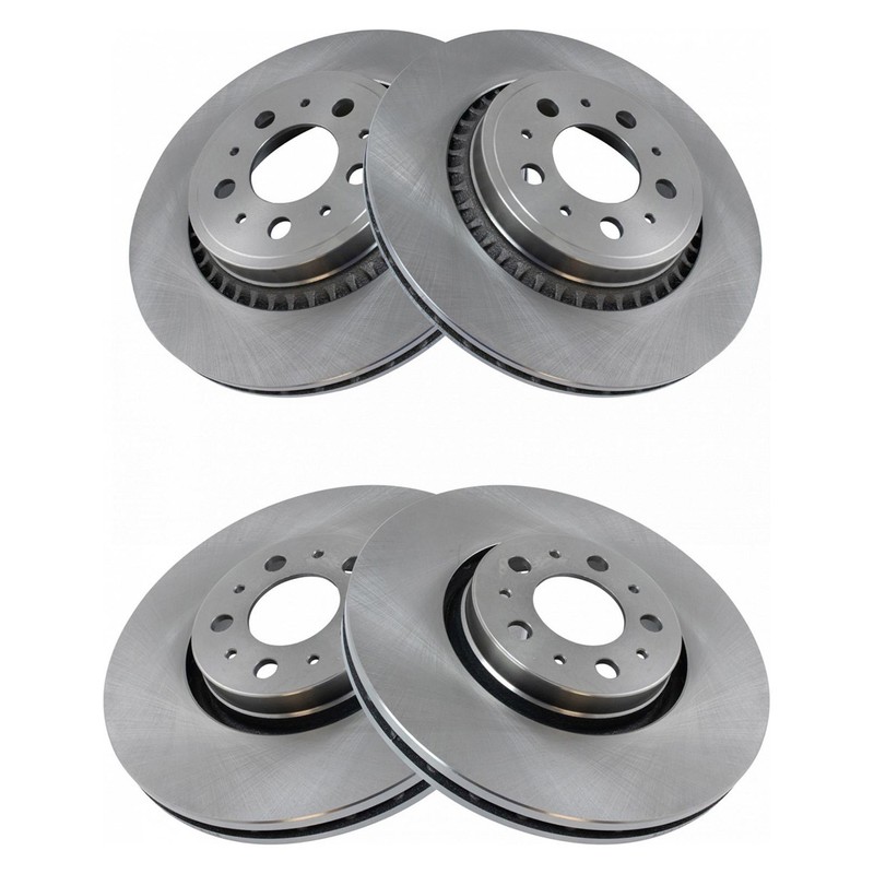 For Volvo XC90 03-14 TRQ BRA15294 Plain Vented Front & Rear Disc Brake Rotors