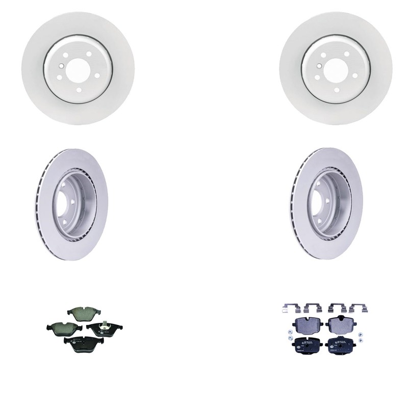 Hella Front Rear Rotors Low-Met Disc Brake Pad Kit For F10 535dxDrive 535ixDrive