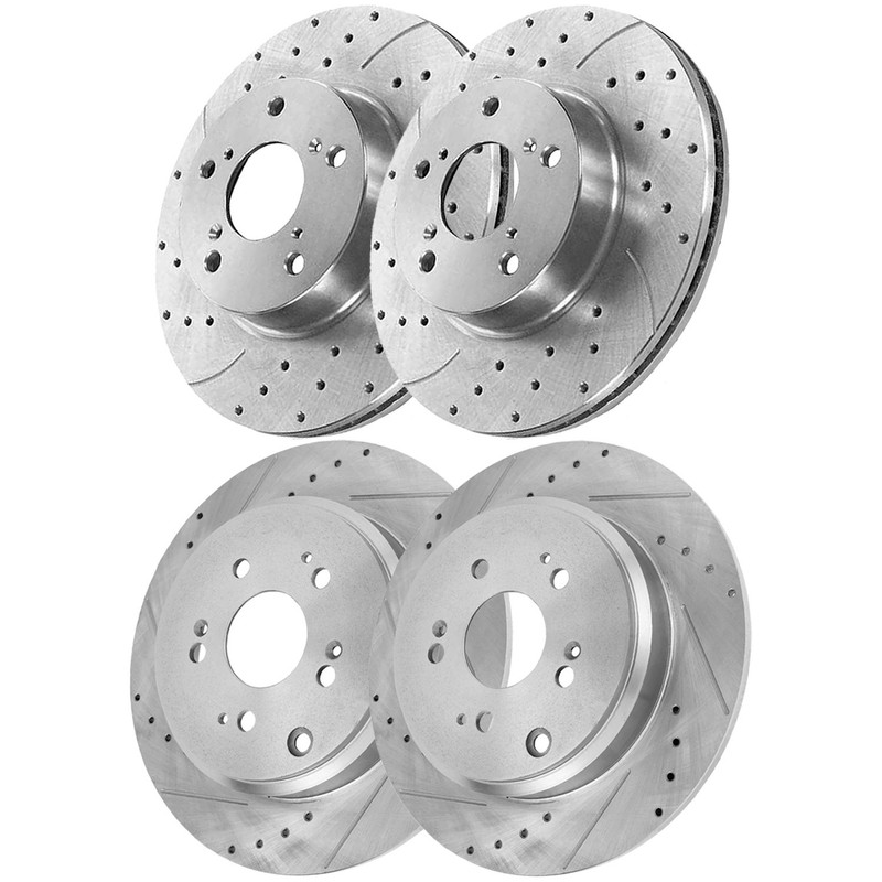 Front Rear Drilled Brake Rotors Kit for 2009 - 2015 Pilot 2010 - 2013 ZDX gallery