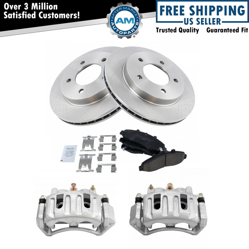 Front Ceramic Disc Brake Pad & Rotor Kit LH & RH Set for F-150 5 Lug Wheels
