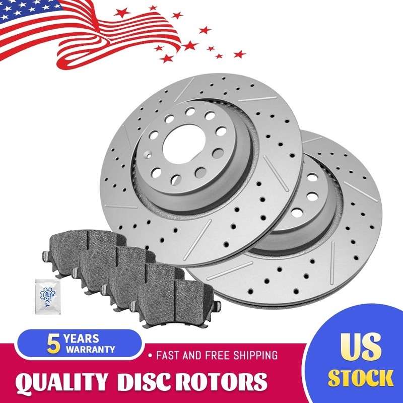 Rear Brake Disc Rotors And Ceramic Pads For Volkswagen Golf R CC GTI Passat