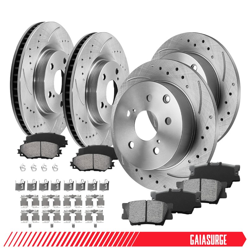 11.65″ Front and 11.06″ Rear Disc Rotors Brake Pads for 2006 – 2018 Toyota Rav4