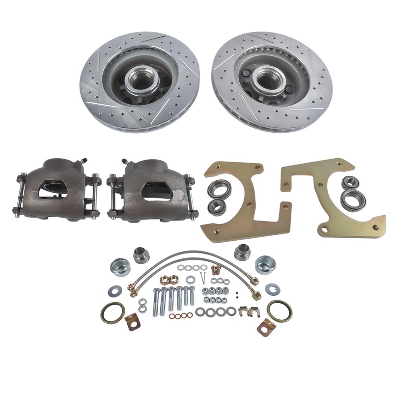 Disc Brake Kit 11″ Brake Rotor + Hardware for Chevy 1/2 Ton Pickup Drilled 47-59
