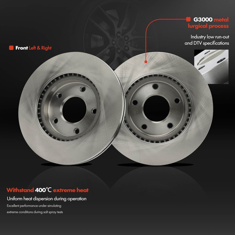 Front Driver & Passenger Side Disc Brake Rotor Brake Pad for Nissan Sentra 13-17 gallery
