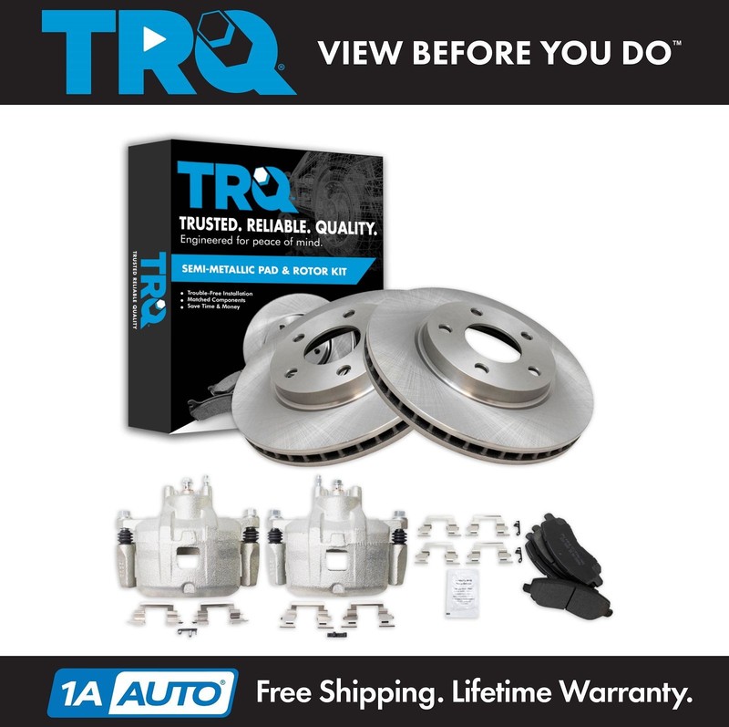 TRQ Front Brake Calipers Pads & Rotors Fits 2007-2012 Dodge Caliber